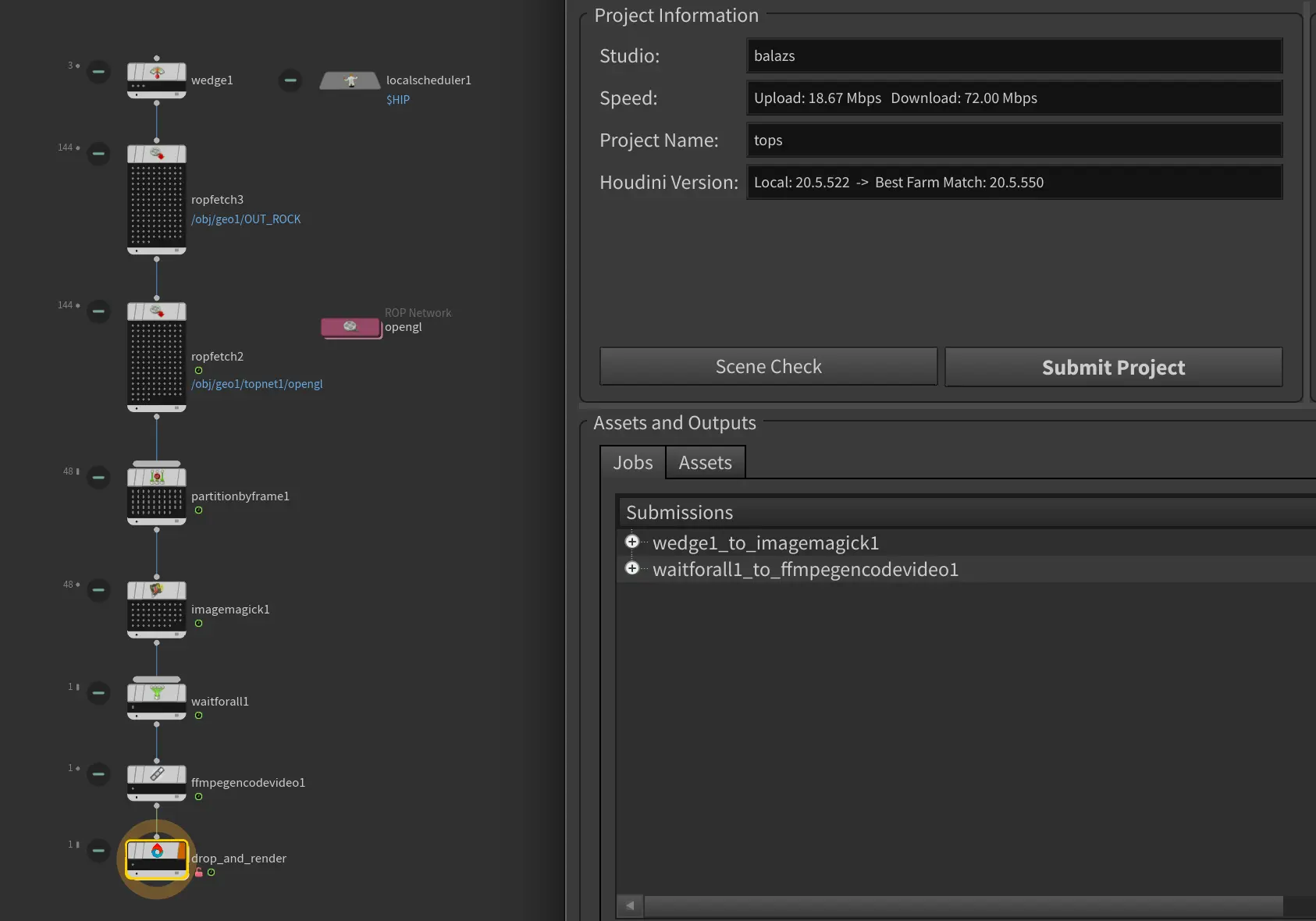 Drop & Render Houdini PDG job splitting illustration